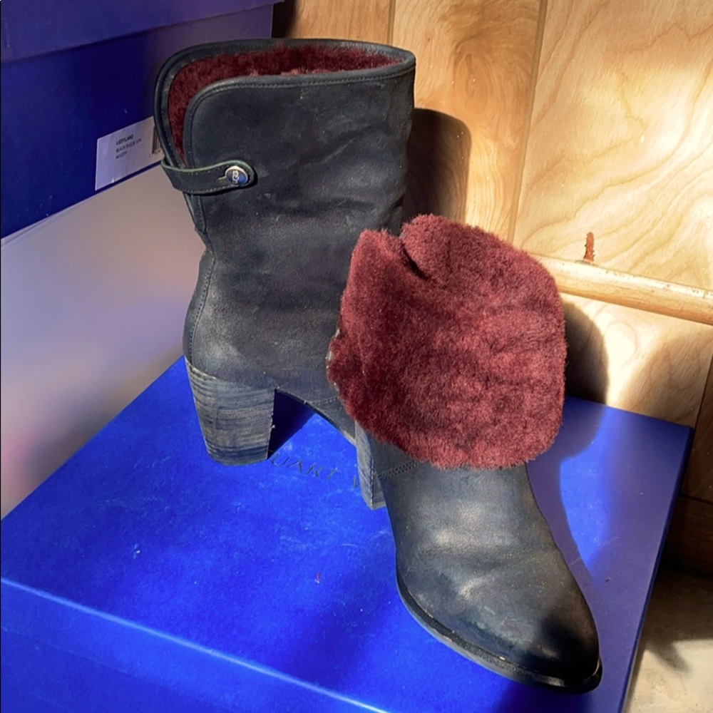 UGG leather burgundy boots- match with my sweater